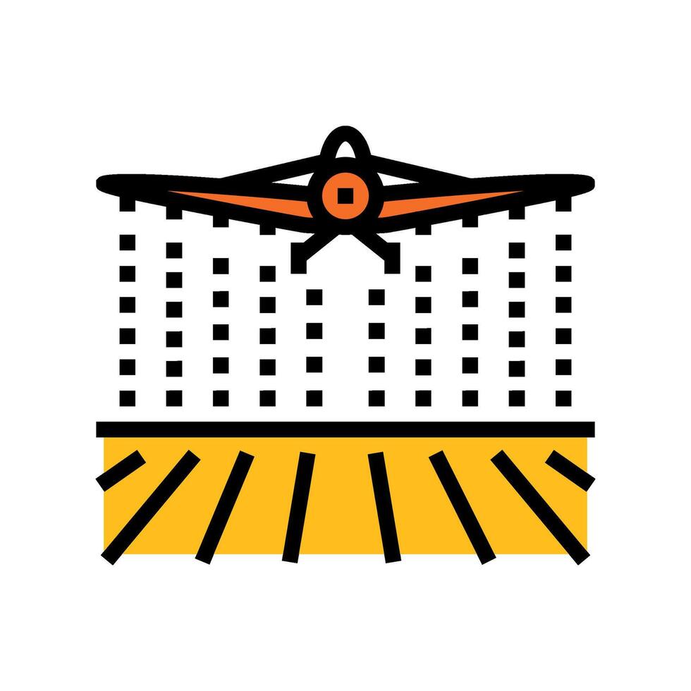 crop duster farmer color icon illustration vector