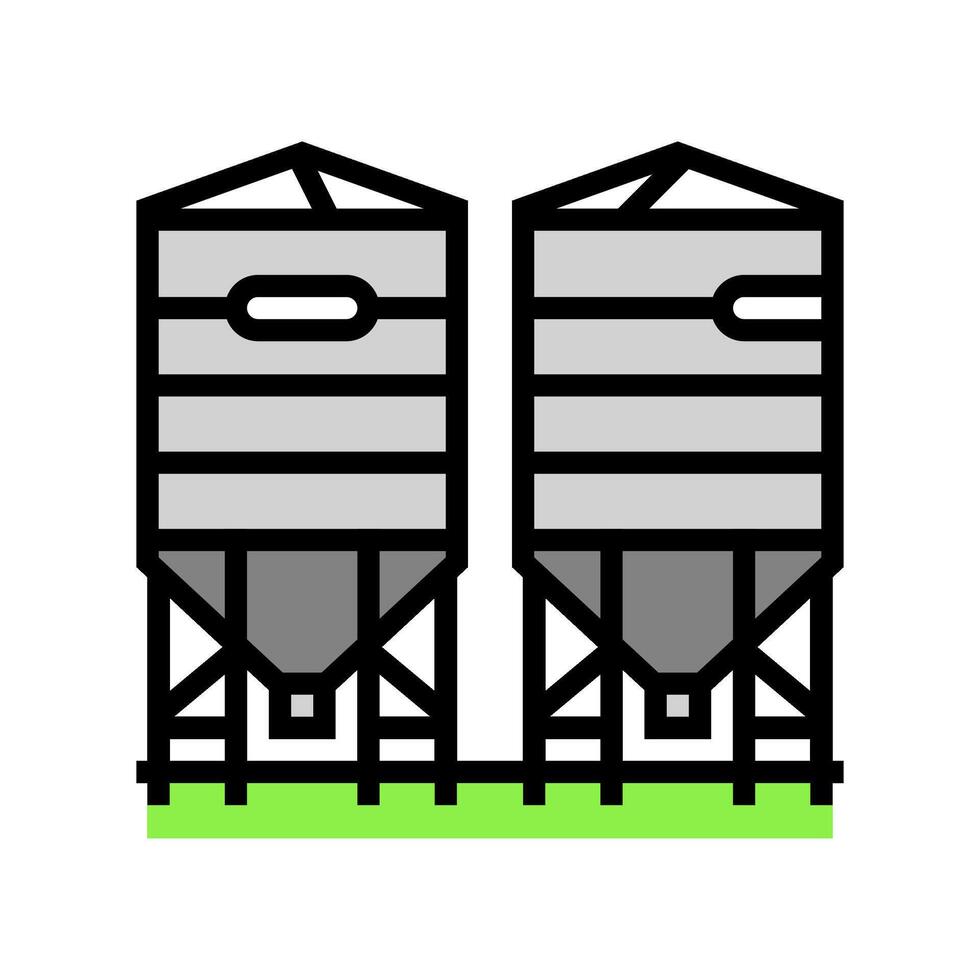 silo fertilizer color icon illustration vector