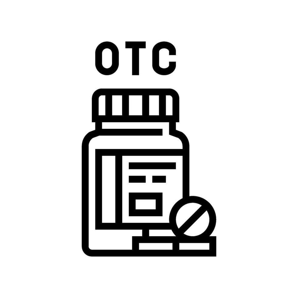 over counter otc medications line icon illustration vector