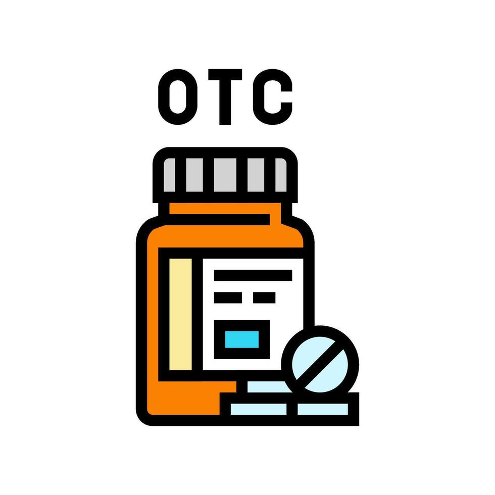 over counter otc medications color icon illustration vector