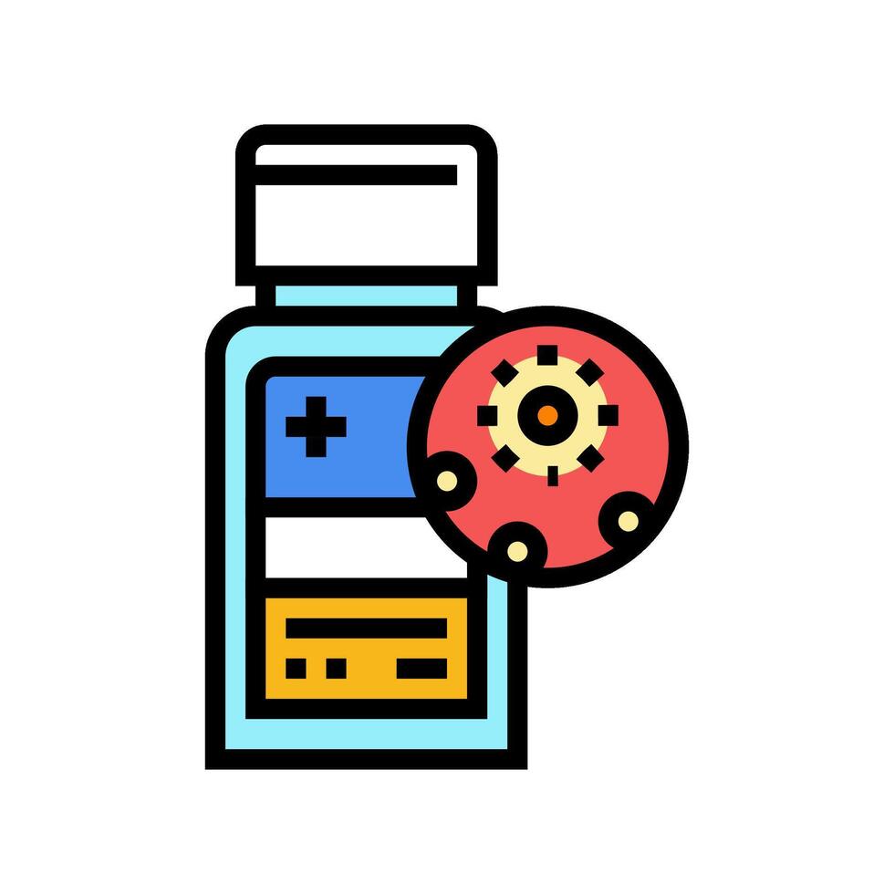 antivirales medicamentos farmacia color icono ilustración vector