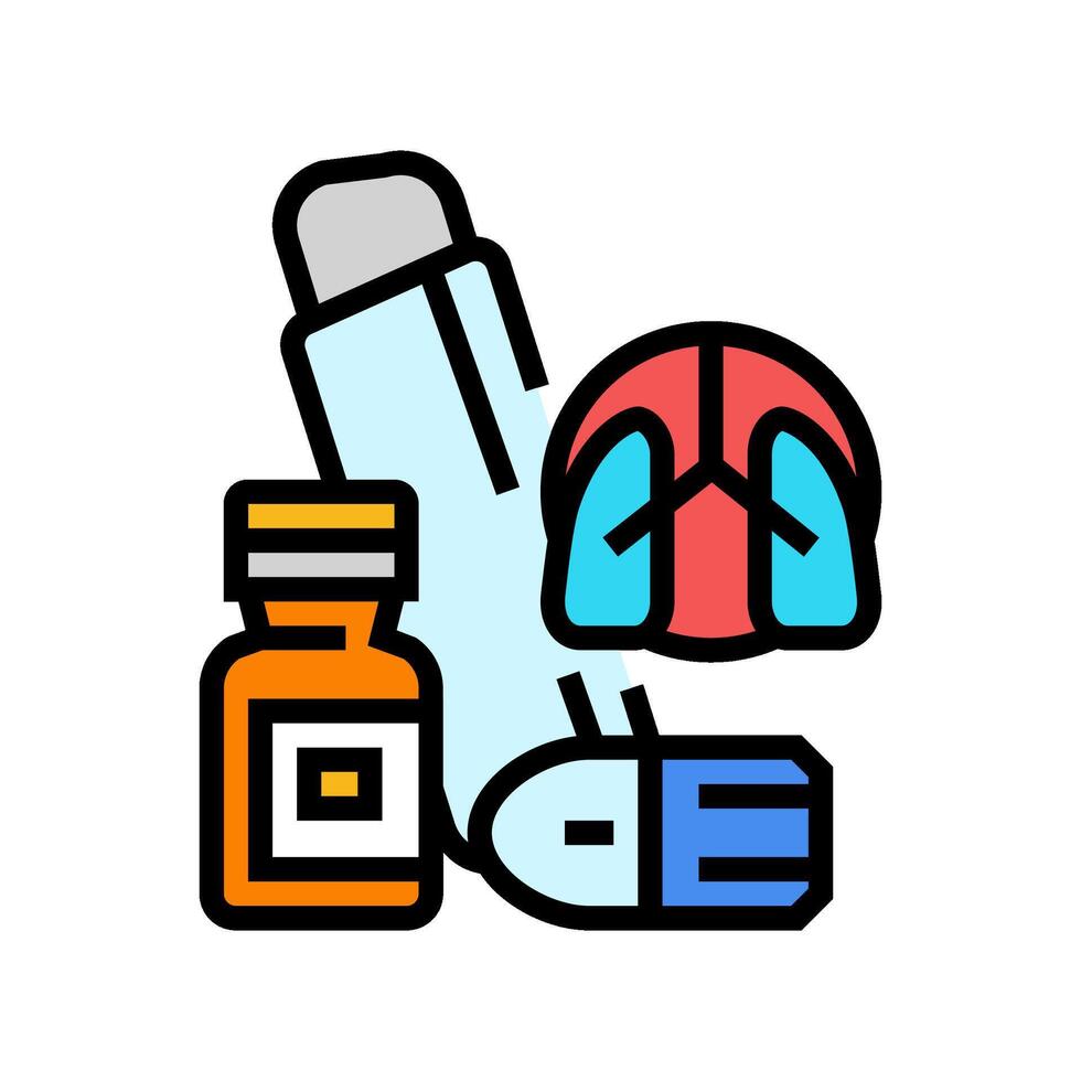 broncodilatadores medicamentos farmacia color icono ilustración vector