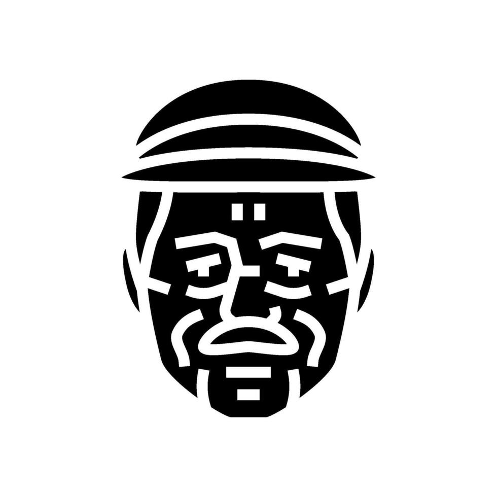 pensioner old man avatar glyph icon illustration vector