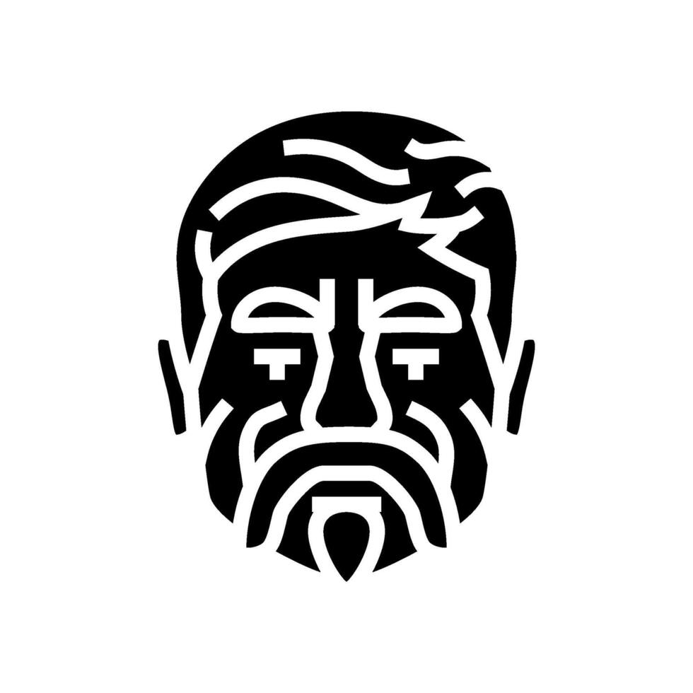 adult old man avatar glyph icon illustration vector