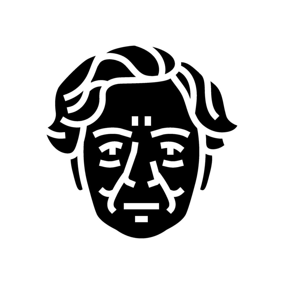 elderly old woman avatar glyph icon illustration vector
