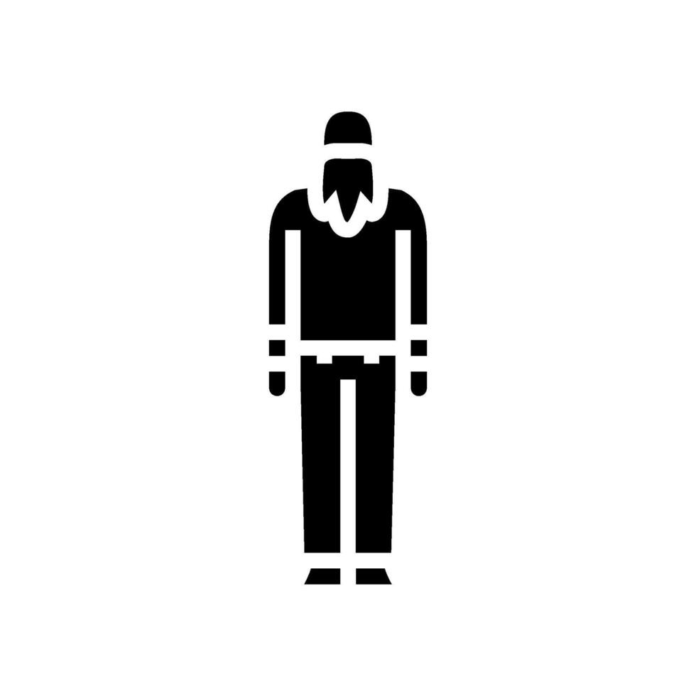 adulto antiguo hombre glifo icono ilustración vector