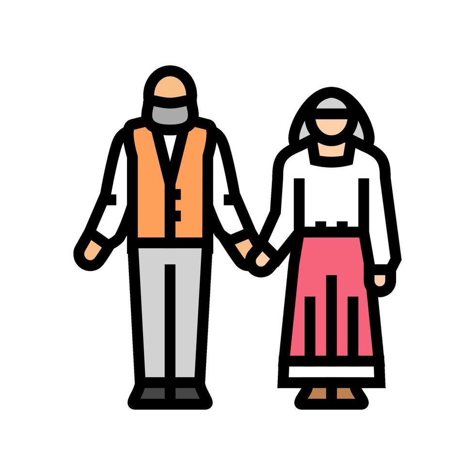 couple elderly old woman man color icon illustration vector