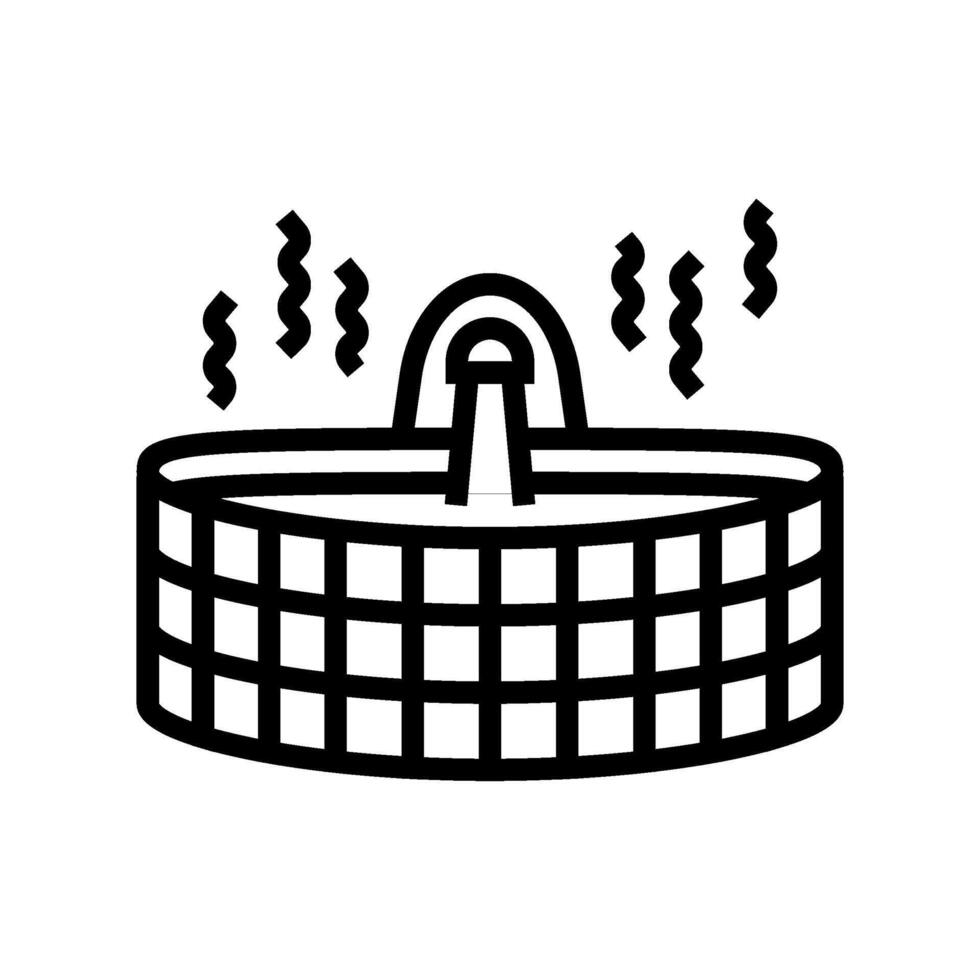 bathing sauna line icon illustration vector