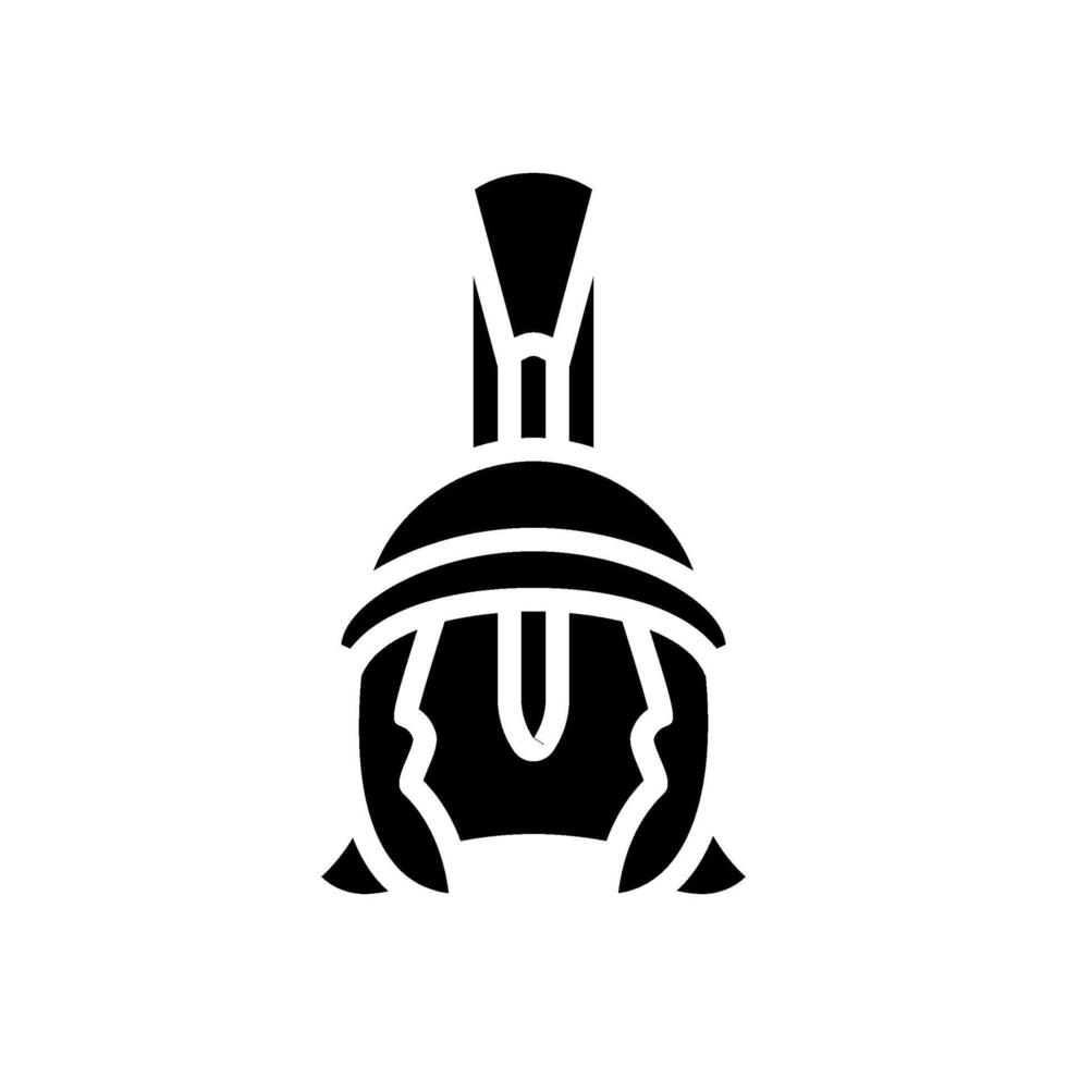 helmet spartan roman greek glyph icon illustration vector