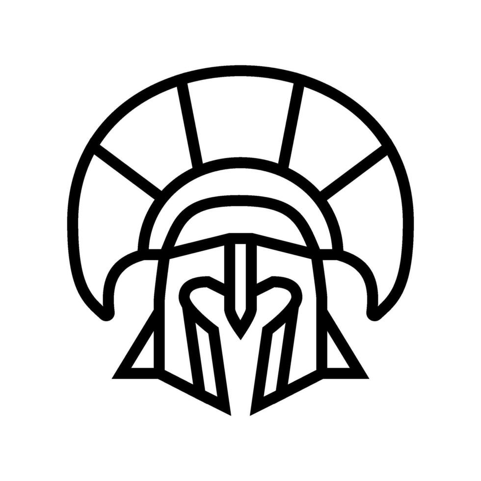 helmet sparta warrior line icon illustration vector