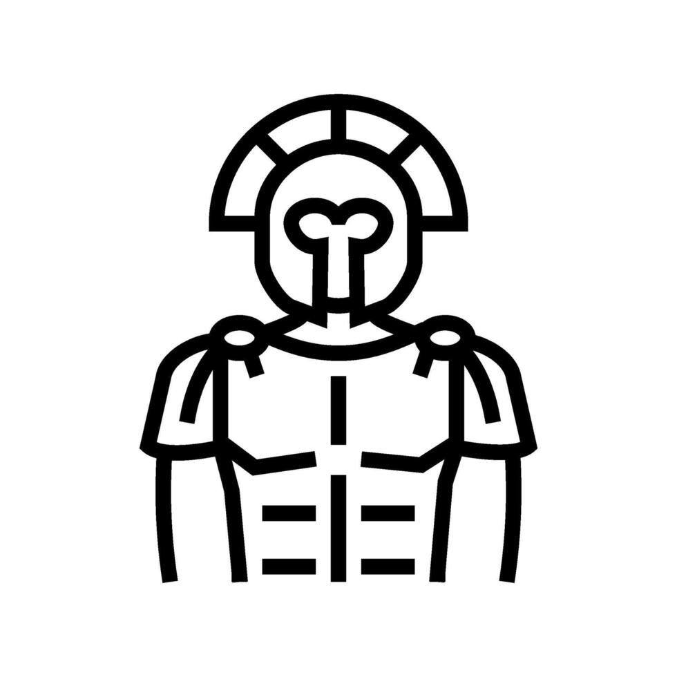 gladiator sparta warrior line icon illustration vector