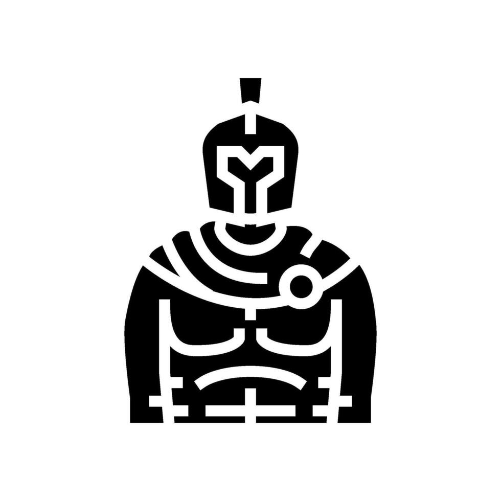 gladiador antiguo soldado glifo icono ilustración vector