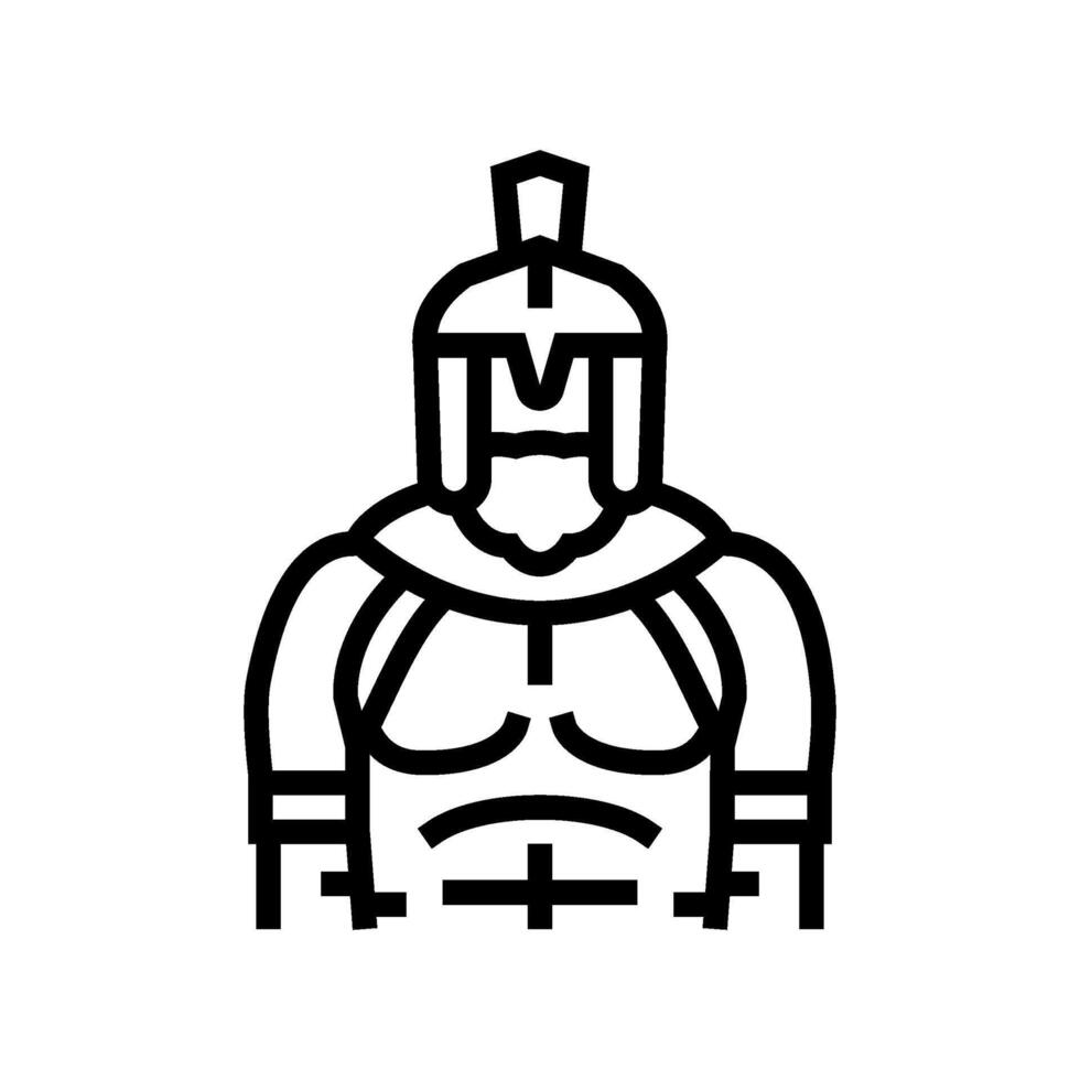 gladiator battle spartan roman line icon illustration vector