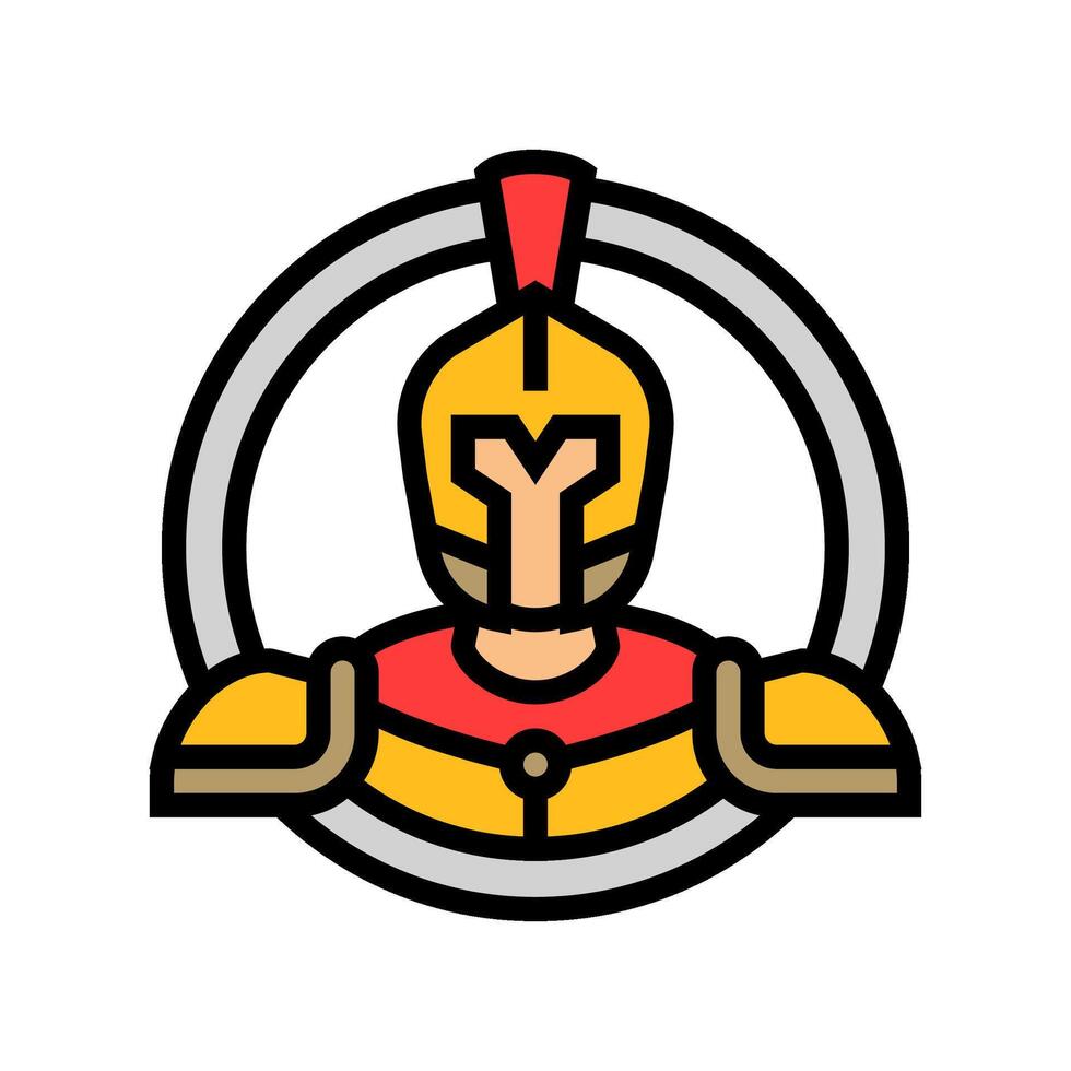 badge sparta warrior color icon illustration vector