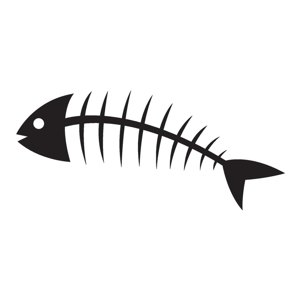 fish skeleton bone icon illustration design vector