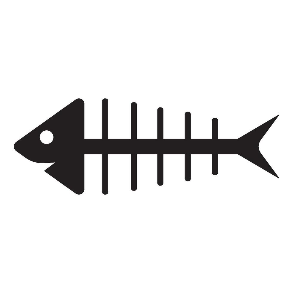 fish skeleton bone icon illustration design vector