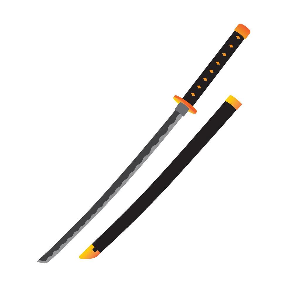 katana espada icono ilustración diseño modelo vector