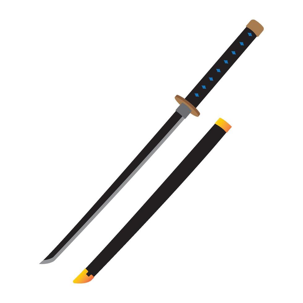 katana espada icono ilustración diseño modelo vector