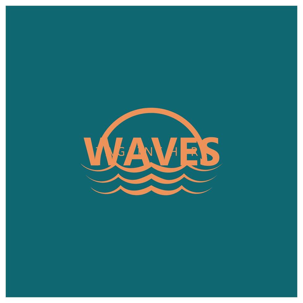 water wave logo, beach waves, sea, design vector