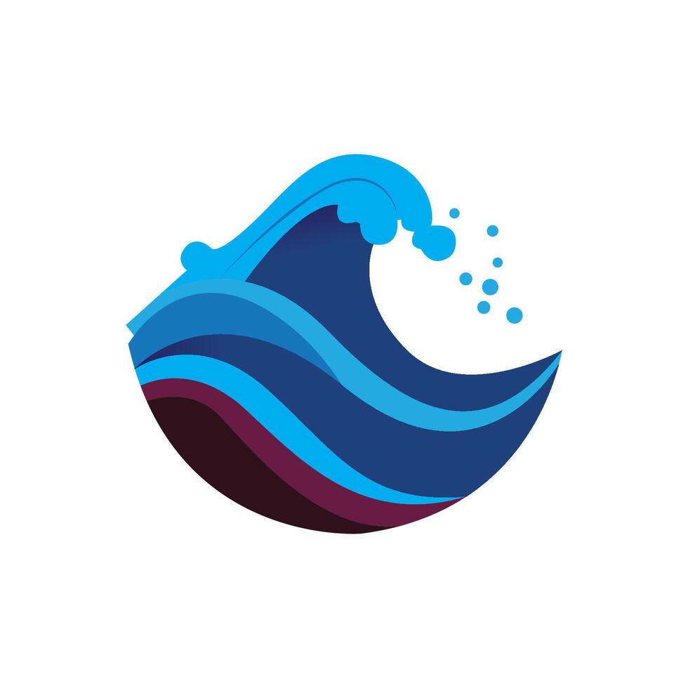 water wave logo, beach waves, sea, design vector