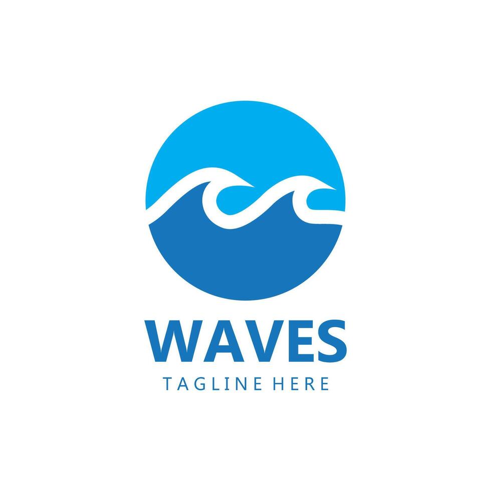 water wave logo, beach waves, sea, design vector