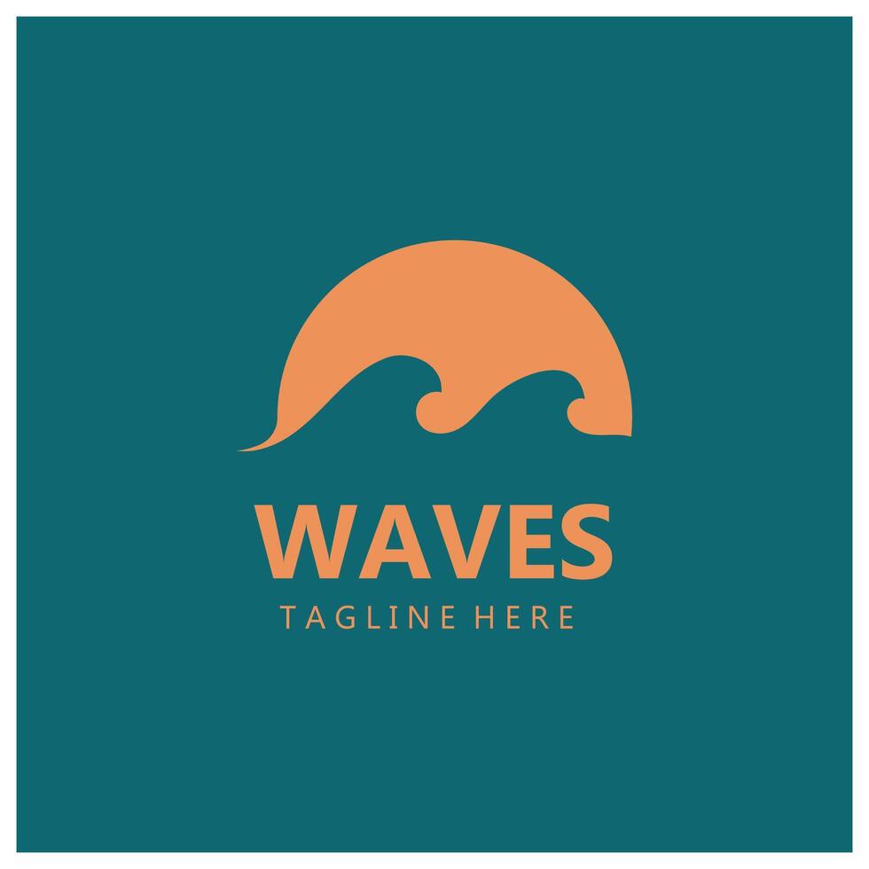 water wave logo, beach waves, sea, design vector