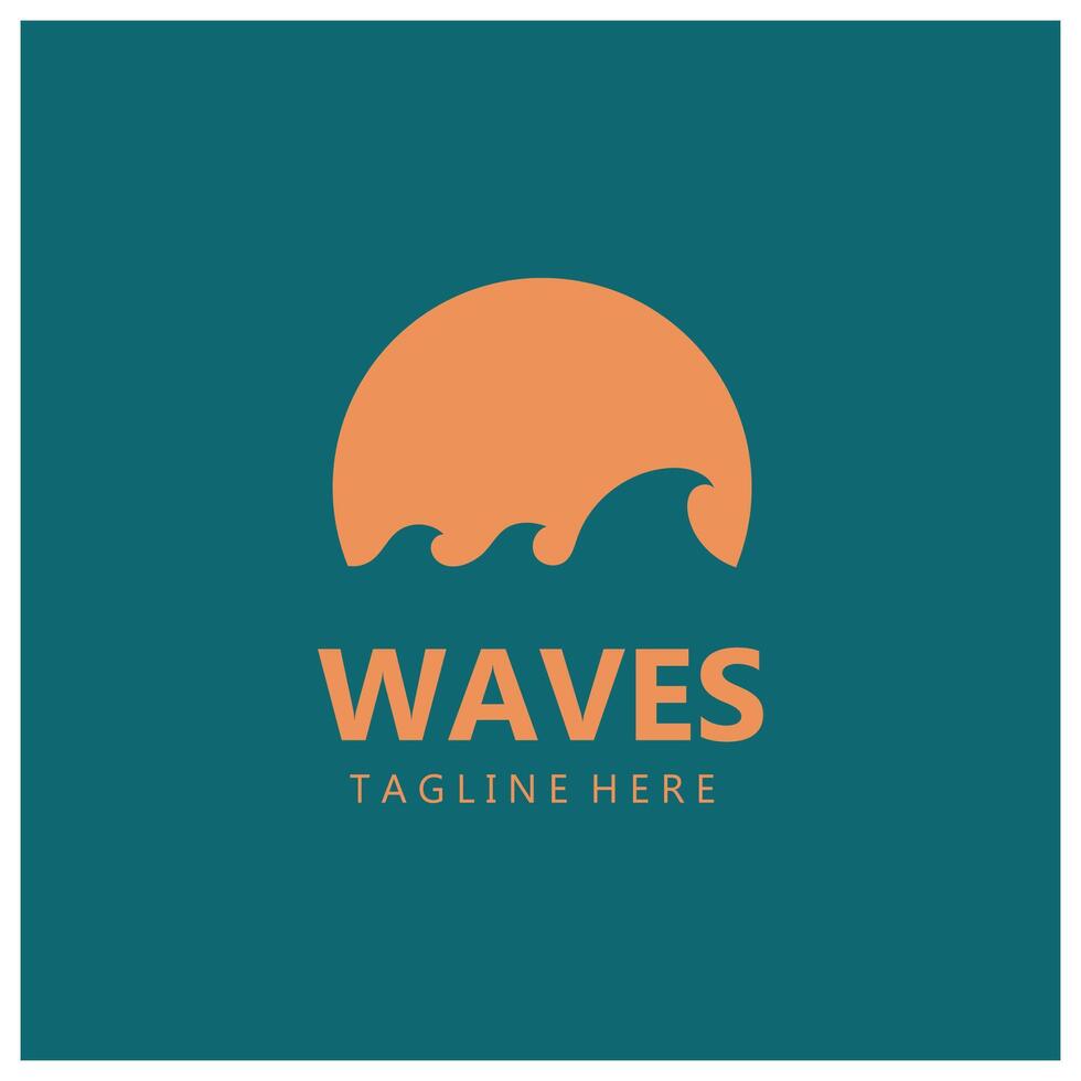 water wave logo, beach waves, sea, design vector