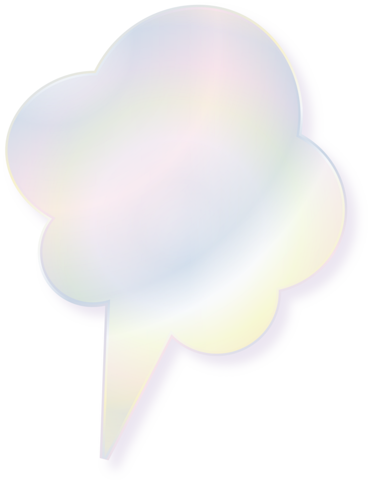 Hologram bubble speach and shape with metal foil gradient png