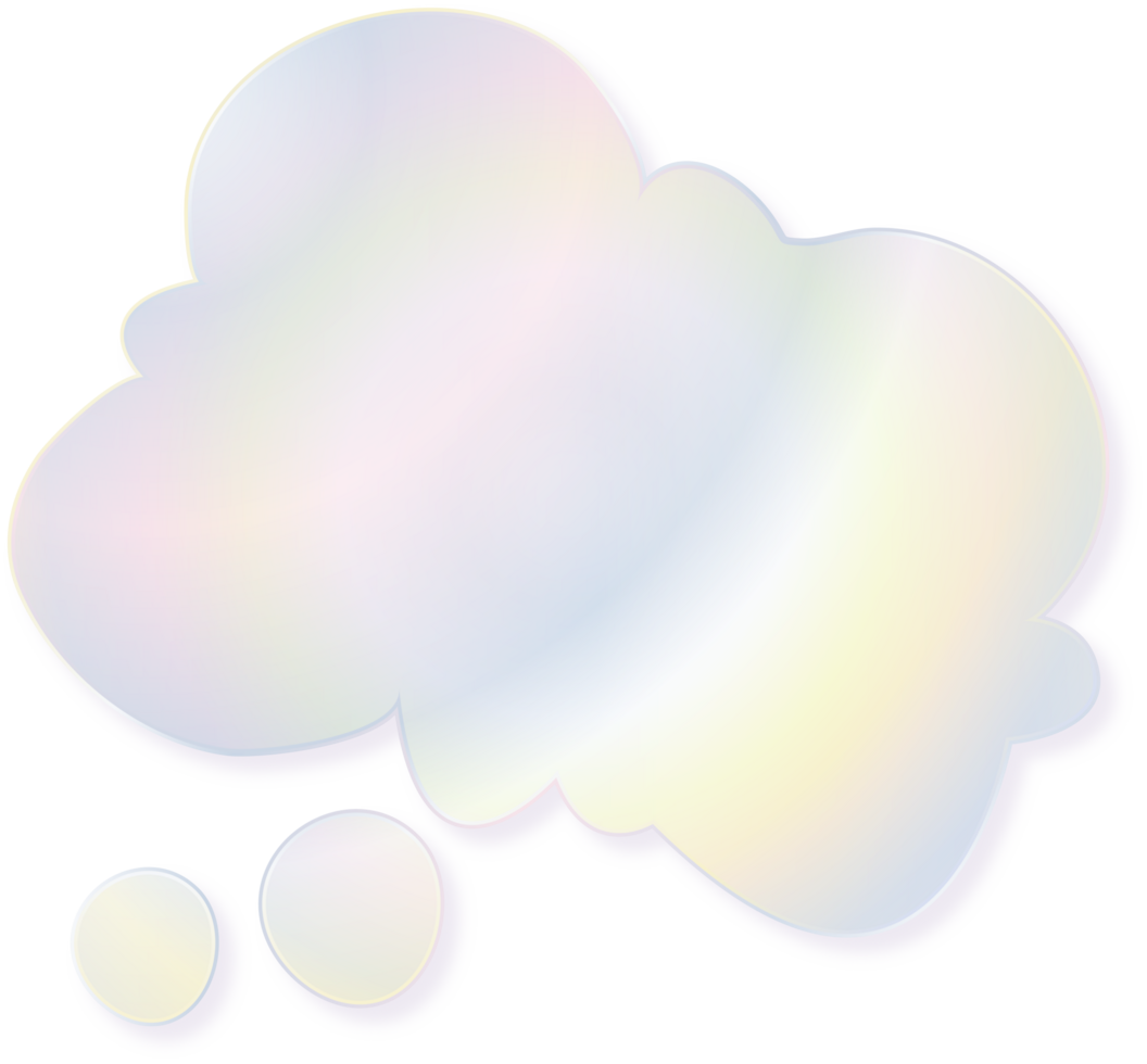 Hologram bubble speach and shape with metal foil gradient png