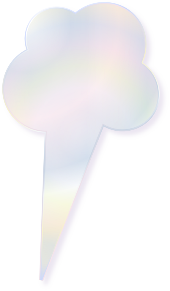 Hologram bubble speach and shape with metal foil gradient png
