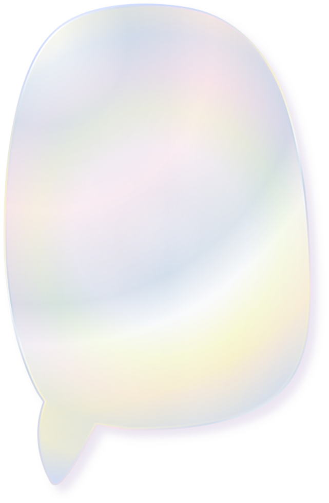 Hologram bubble speach and shape with metal foil gradient png