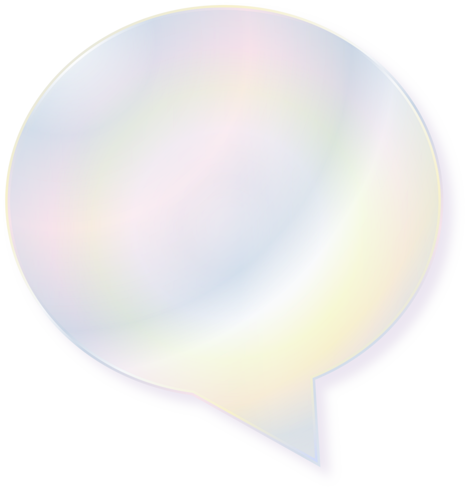 Hologram bubble speach and shape with metal foil gradient png
