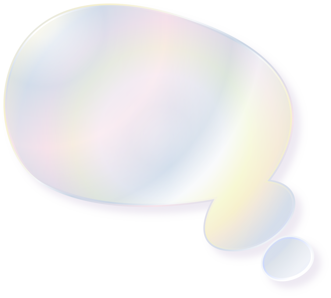 Hologram bubble speach and shape with metal foil gradient png