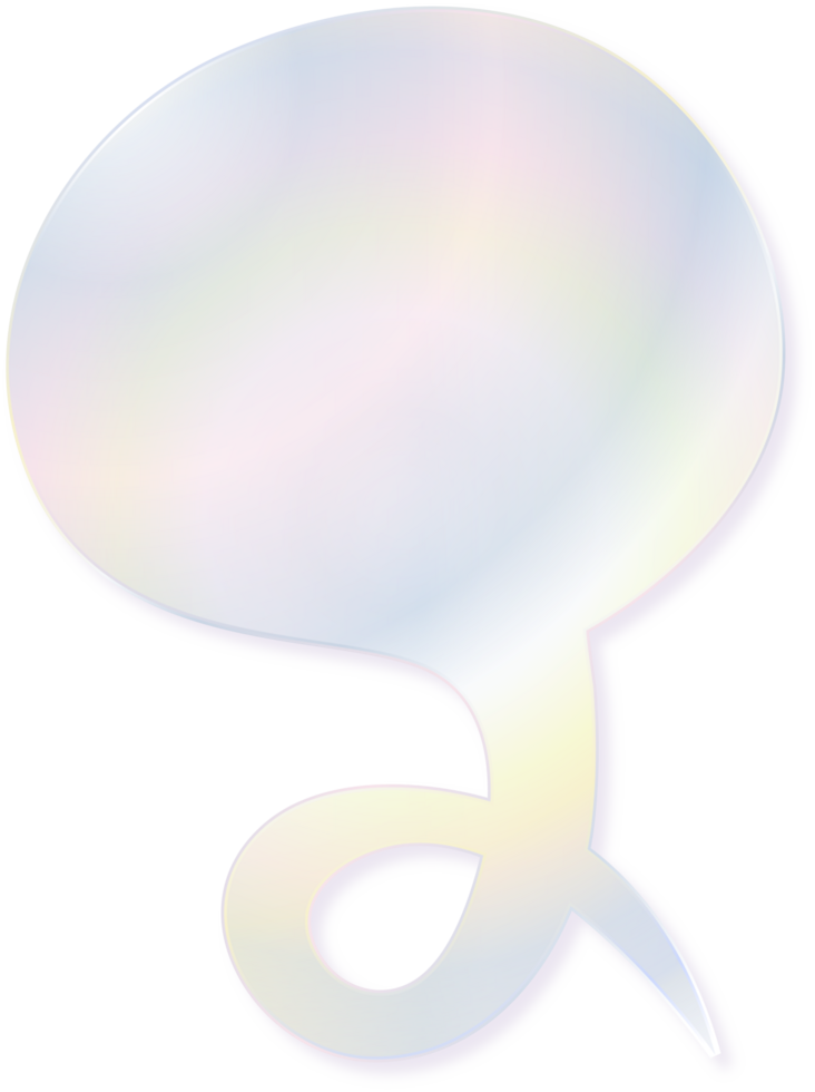 Hologram bubble speach and shape with metal foil gradient png