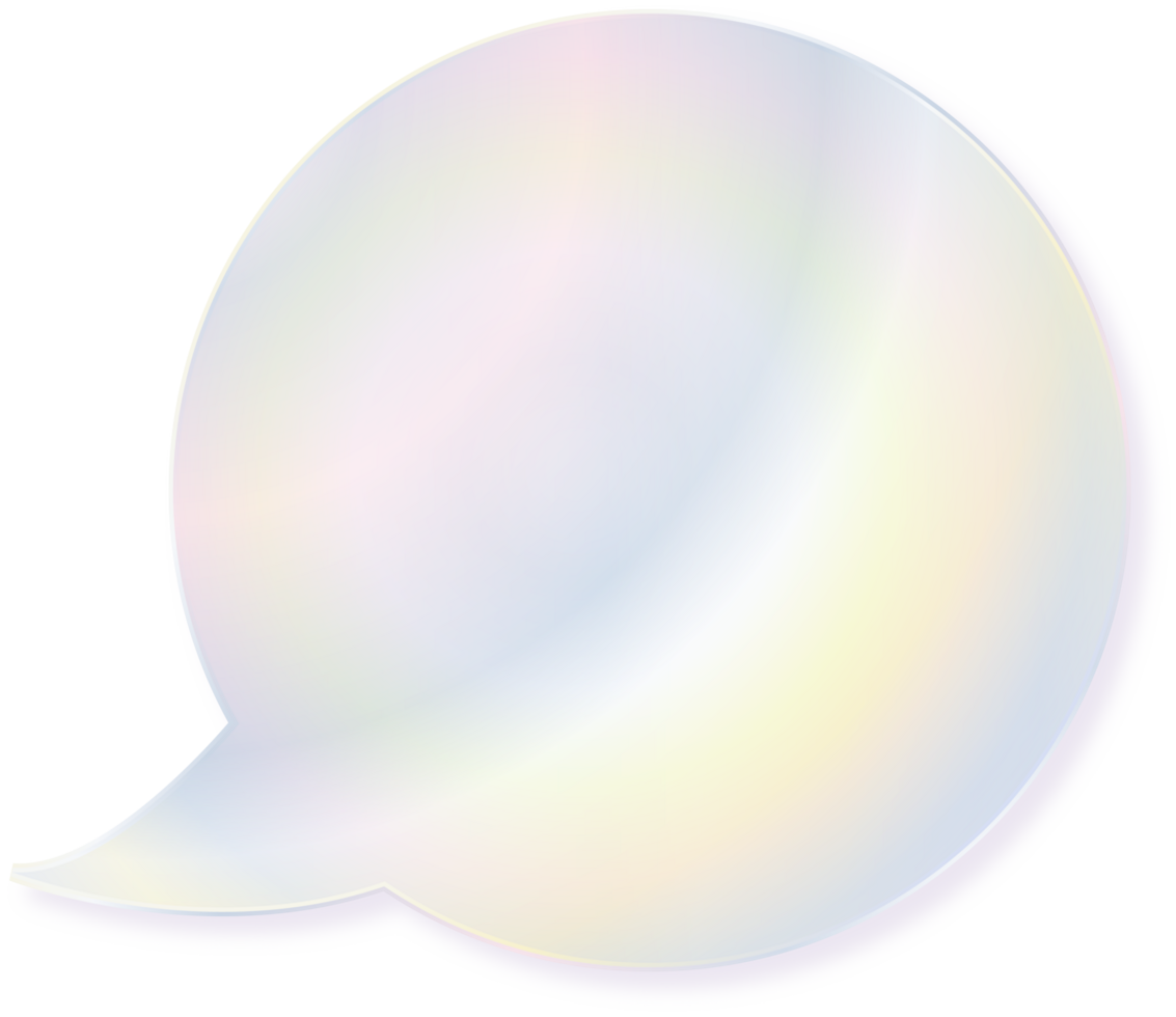 Hologram bubble speach and shape with metal foil gradient png