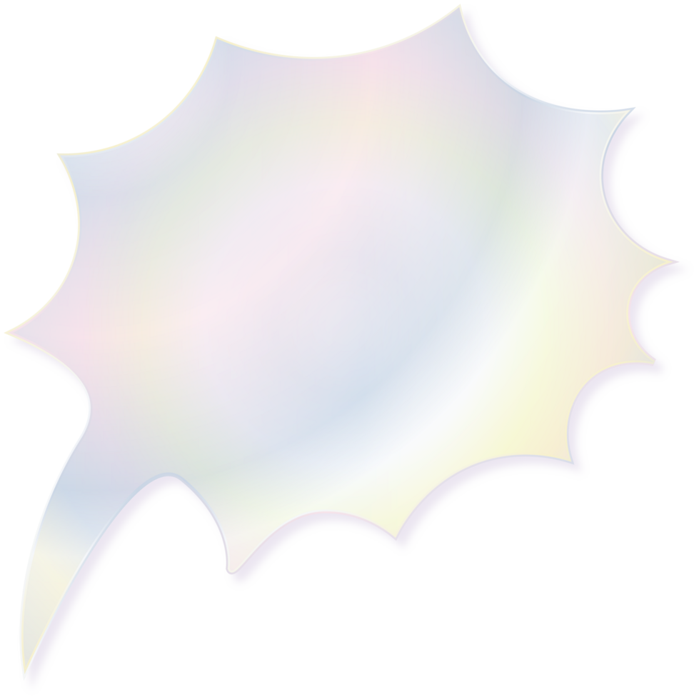 Hologram bubble speach and shape with metal foil gradient png