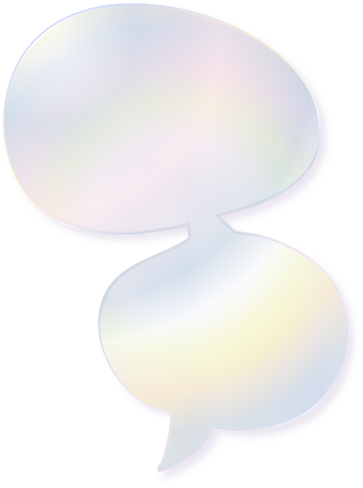 Hologram bubble speach and shape with metal foil gradient png