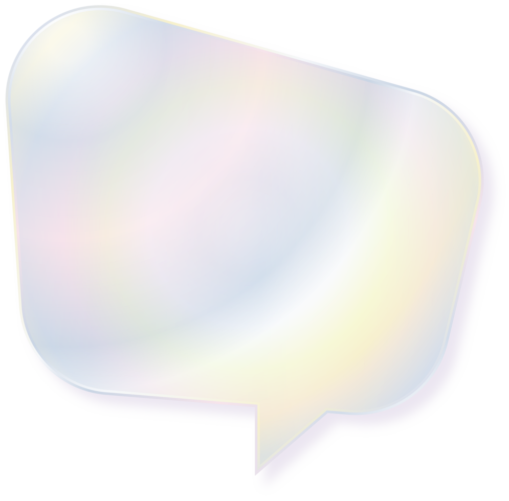 Hologram bubble speach and shape with metal foil gradient png