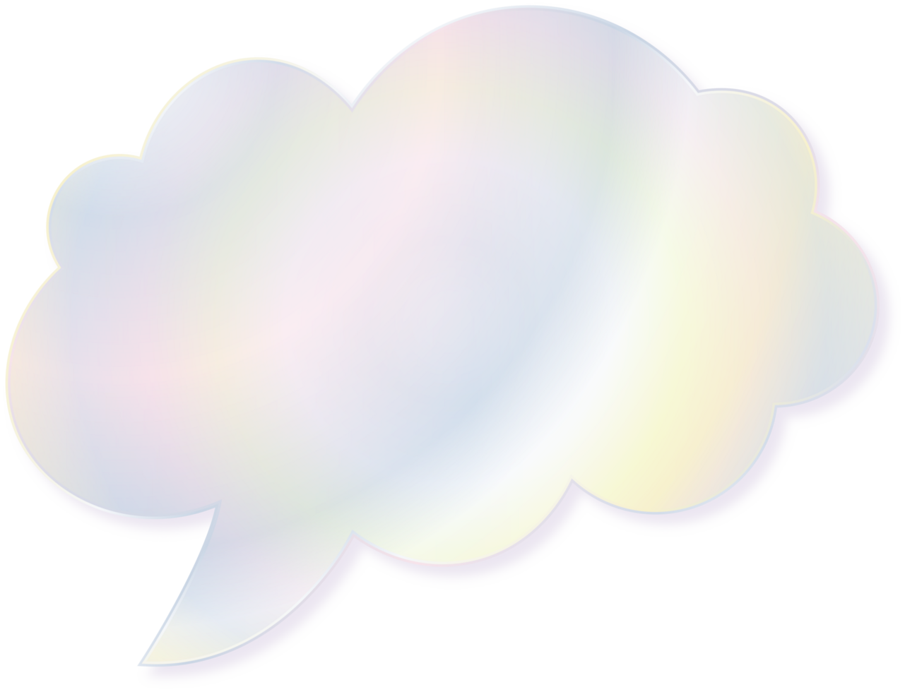 Hologram bubble speach and shape with metal foil gradient png