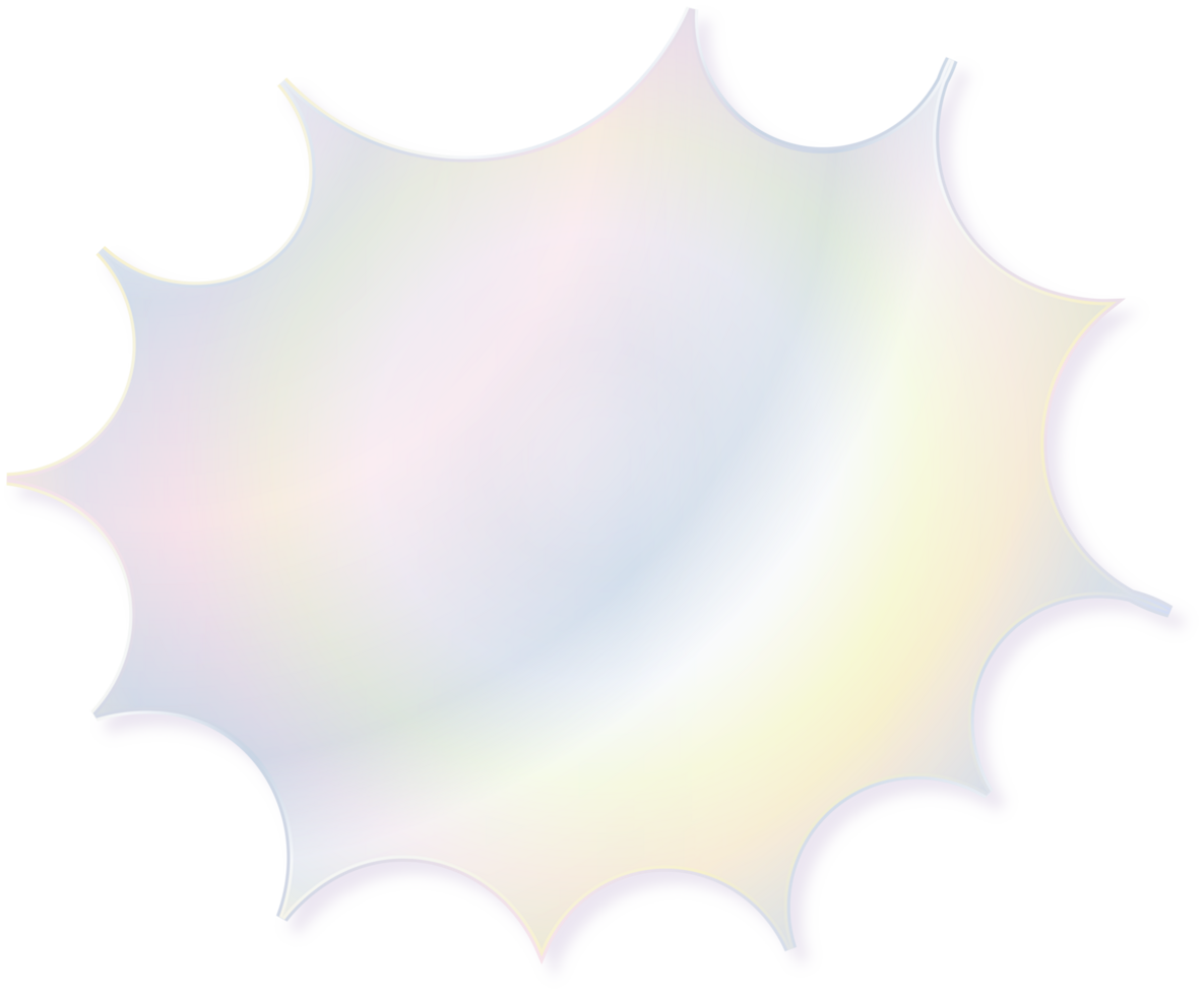 Hologram bubble speach and shape with metal foil gradient png