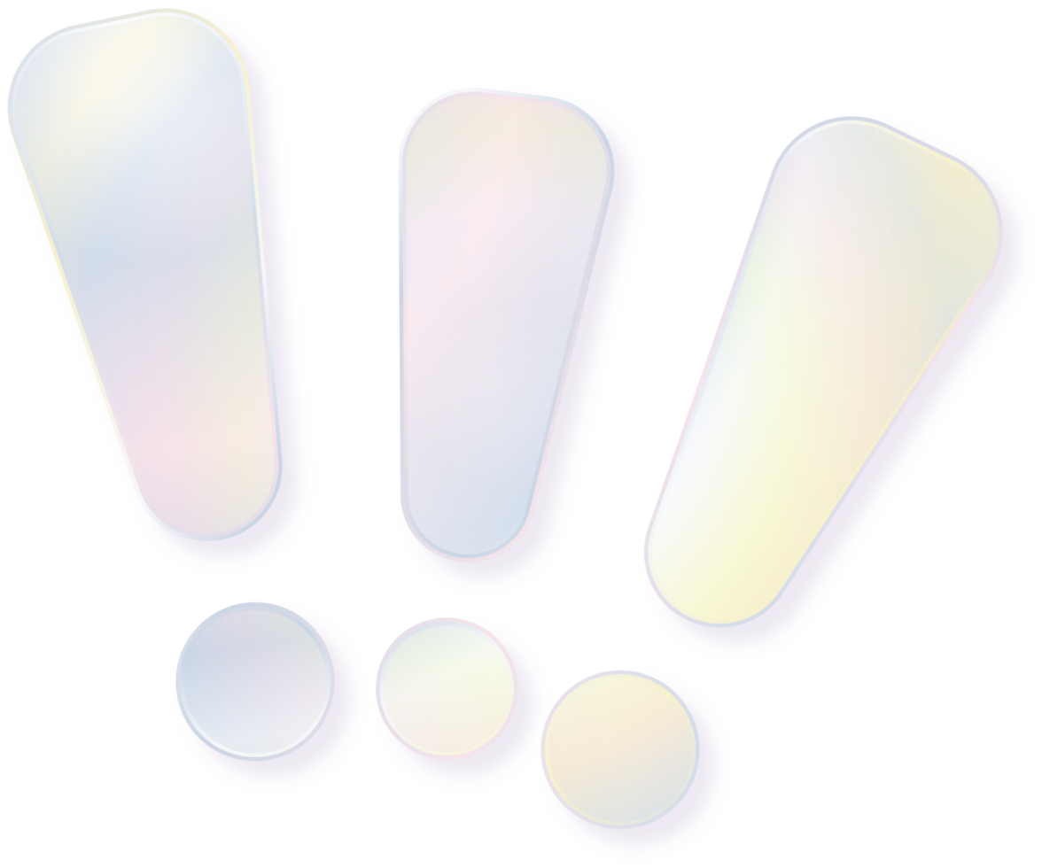 Hologram bubble speach and shape with metal foil gradient png