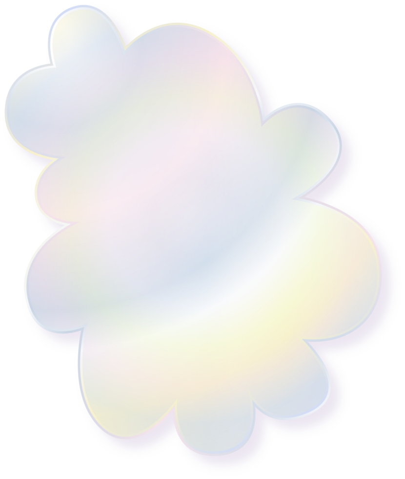 Hologram bubble speach and shape with metal foil gradient png