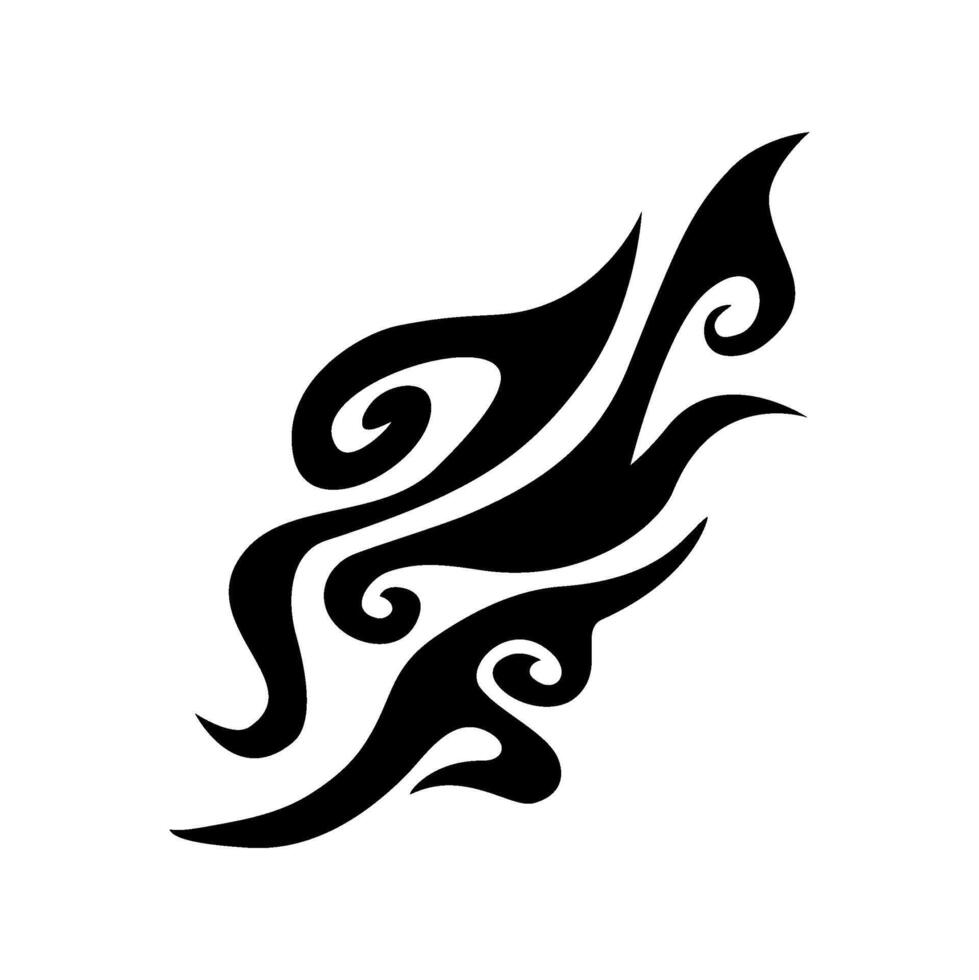 Flame decal. tribal fire symbol design. fire flame illustration. Tribal fire vinyl stickers for transportation. Burning element with curves for vehicle. y2k gothic flame stickers. vector