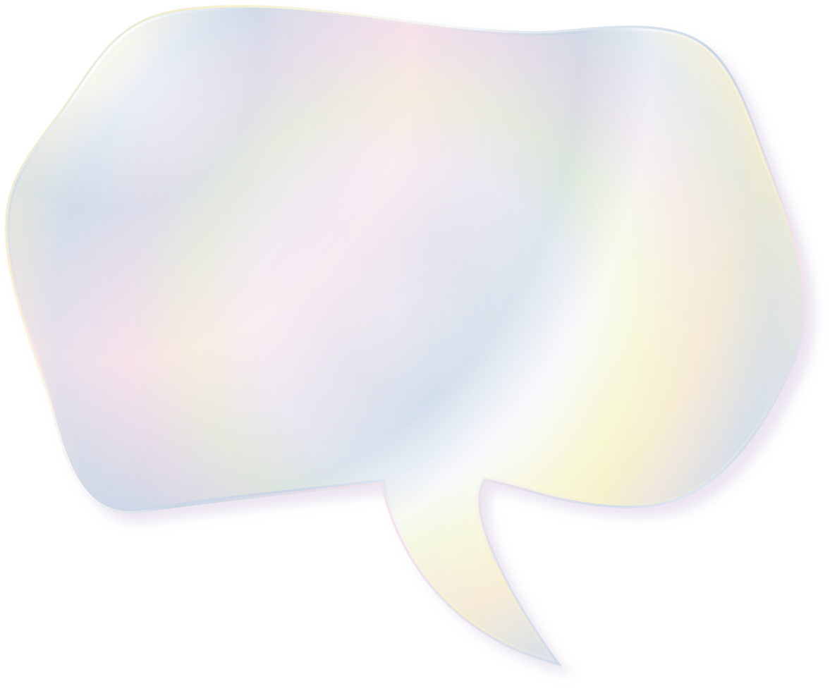 Hologram bubble speach and shape with metal foil gradient png
