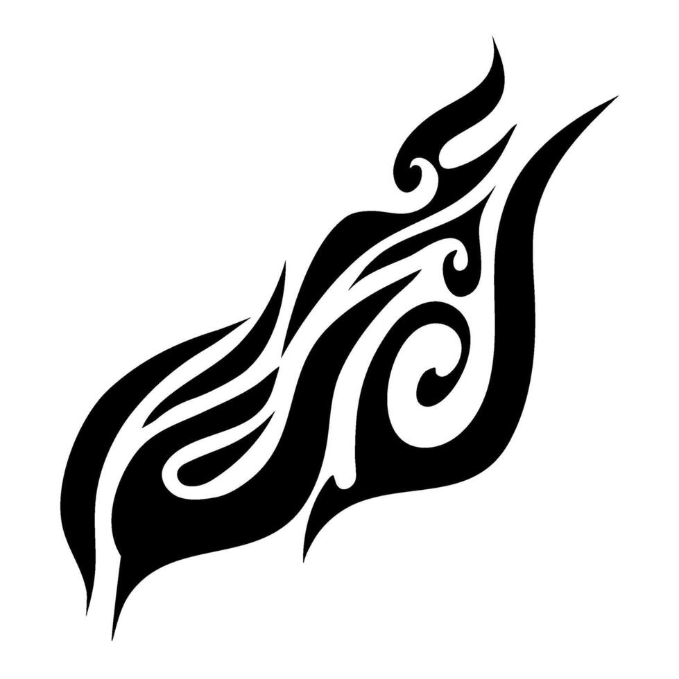 Flame decal. tribal fire symbol design. fire flame illustration. Tribal fire vinyl stickers for transportation. Burning element with curves for vehicle. y2k gothic flame stickers. vector