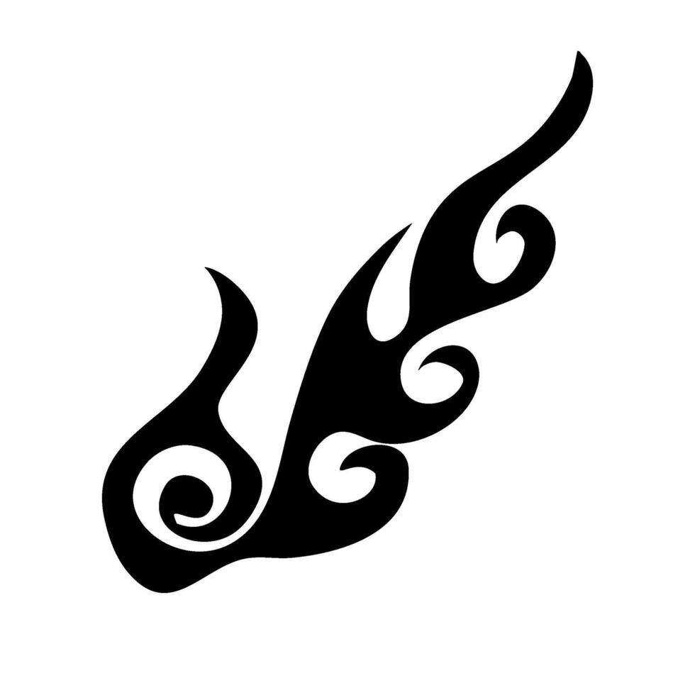 Flame decal. tribal fire symbol design. fire flame illustration. Tribal fire vinyl stickers for transportation. Burning element with curves for vehicle. y2k gothic flame stickers. vector