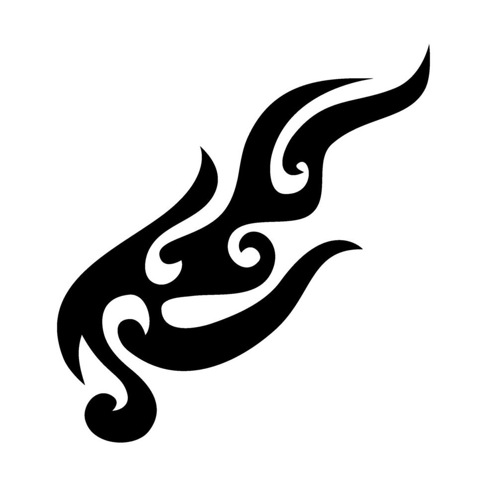 Flame decal. tribal fire symbol design. fire flame illustration. Tribal fire vinyl stickers for transportation. Burning element with curves for vehicle. y2k gothic flame stickers. vector