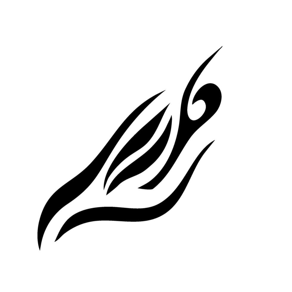 Flame decal. tribal fire symbol design. fire flame illustration. Tribal fire vinyl stickers for transportation. Burning element with curves for vehicle. y2k gothic flame stickers. vector