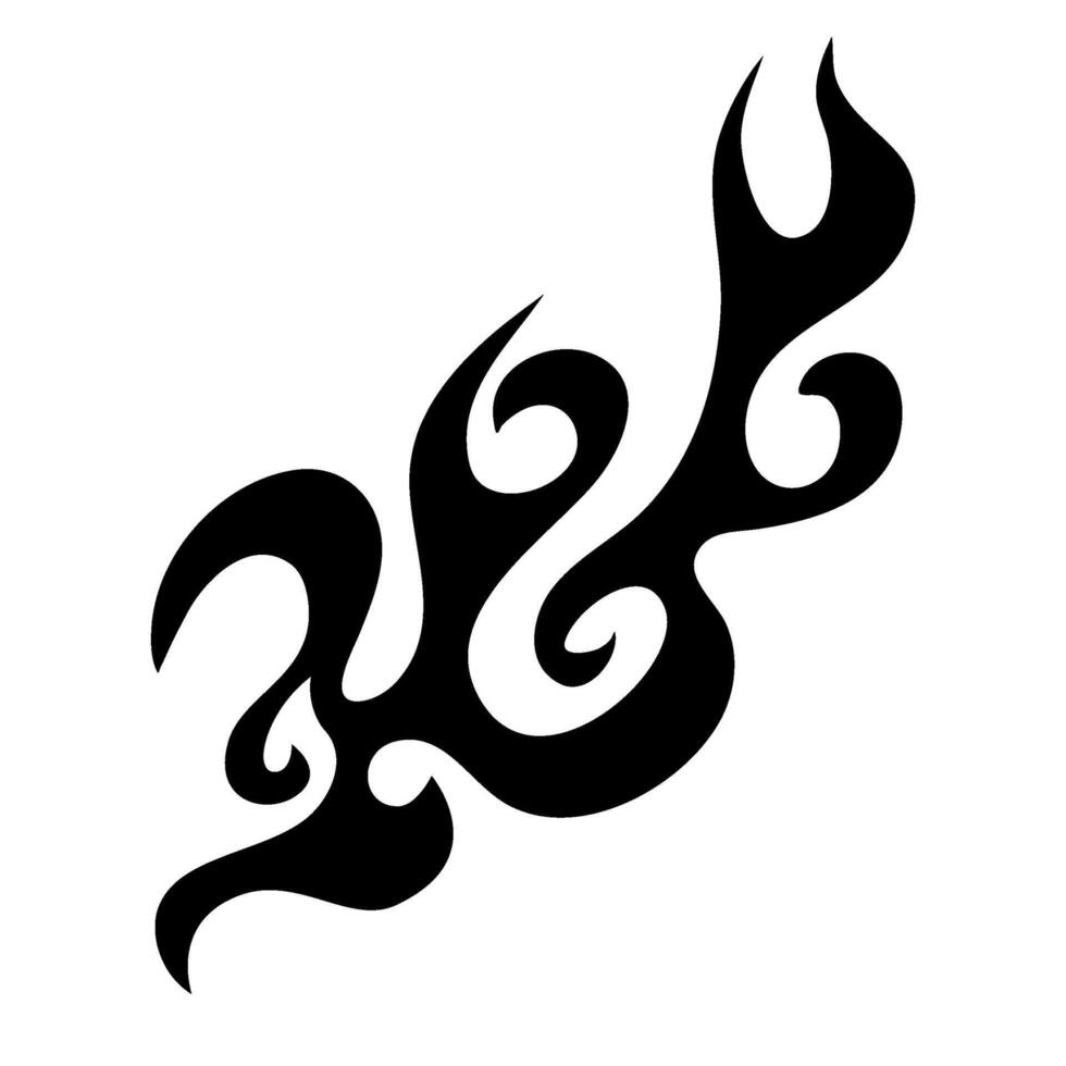 Flame decal. tribal fire symbol design. fire flame illustration. Tribal fire vinyl stickers for transportation. Burning element with curves for vehicle. y2k gothic flame stickers. vector