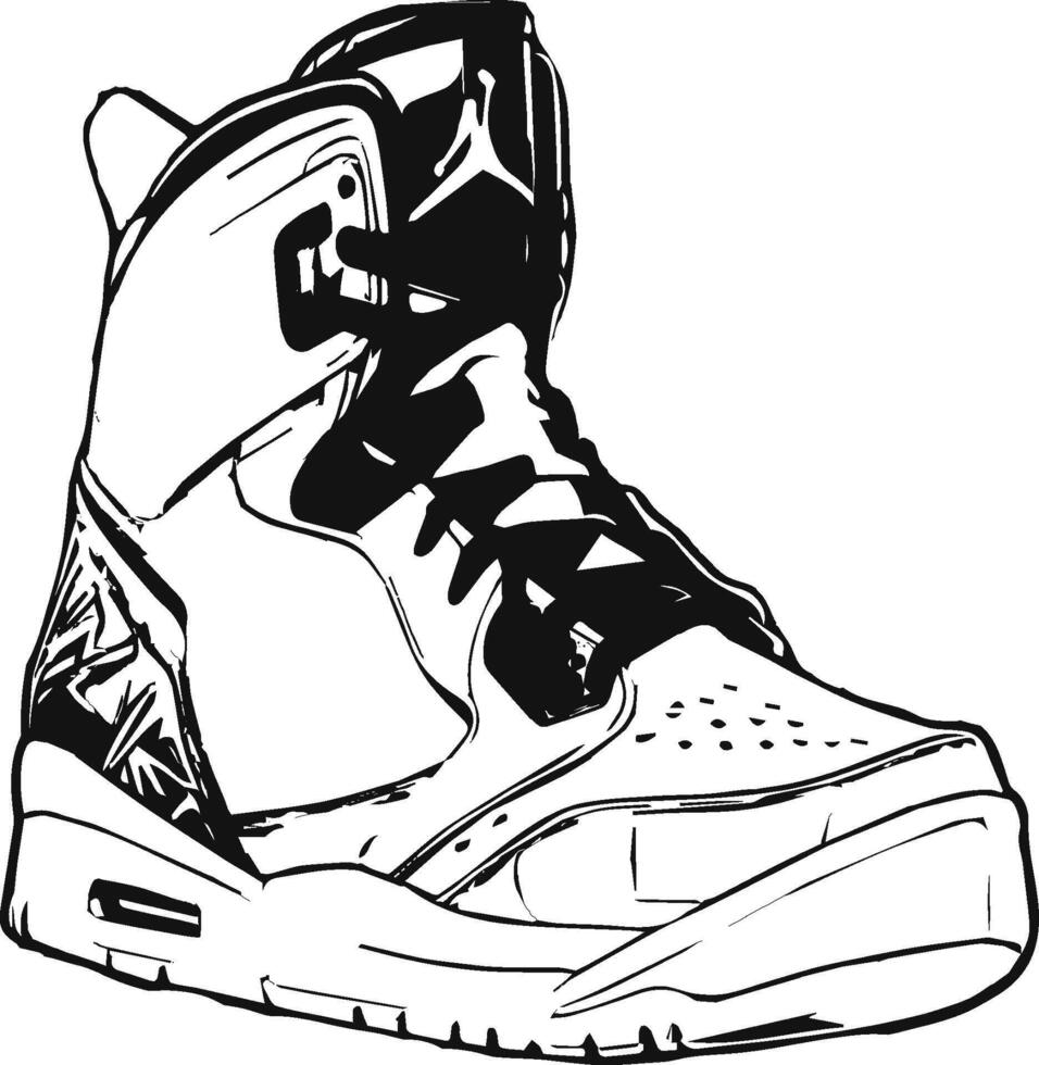 elegante alto parte superior baloncesto zapatilla de deporte ilustración Perfecto para urbano Moda vector